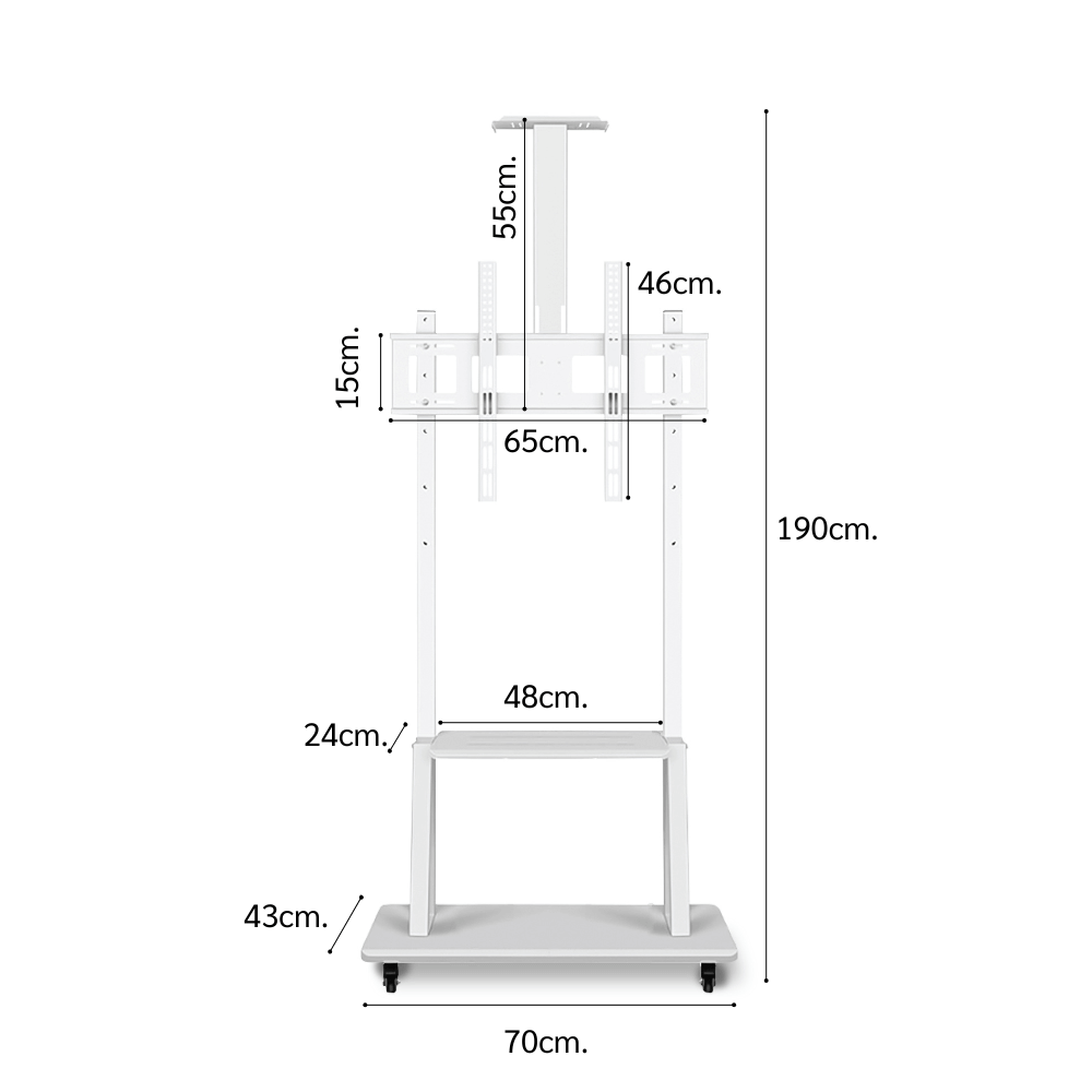 ขาตั้งทีวี แบบล้อเลื่อน ELIFE สีขาว รองรับทีวีขนาด 40 - 75 นิ้ว_1